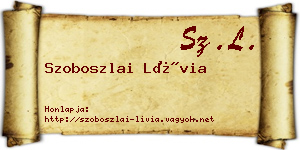 Szoboszlai Lívia névjegykártya