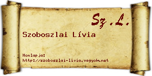 Szoboszlai Lívia névjegykártya
