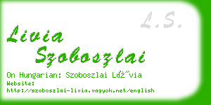 livia szoboszlai business card